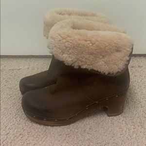 UGG shearling clog boots